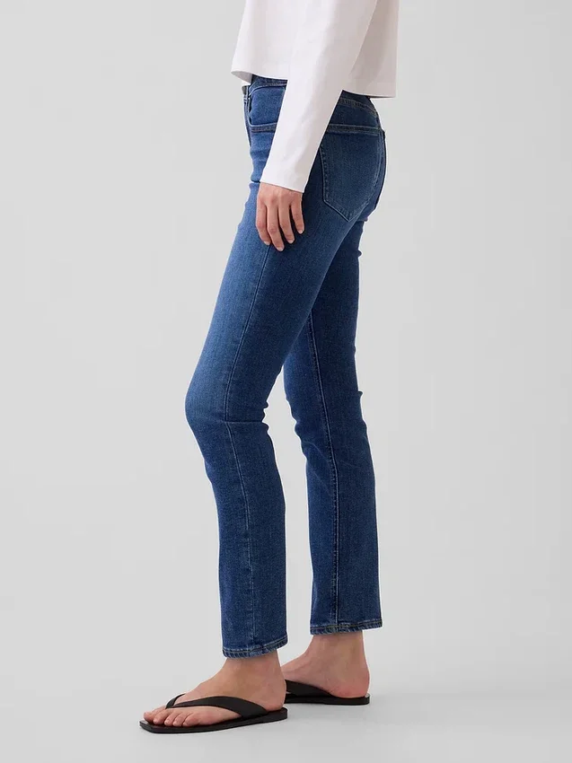 Jeans slim vintage a vita media