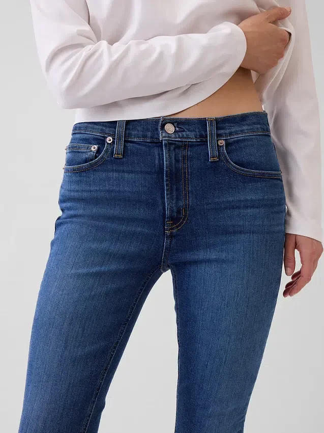 Jeans slim vintage a vita media