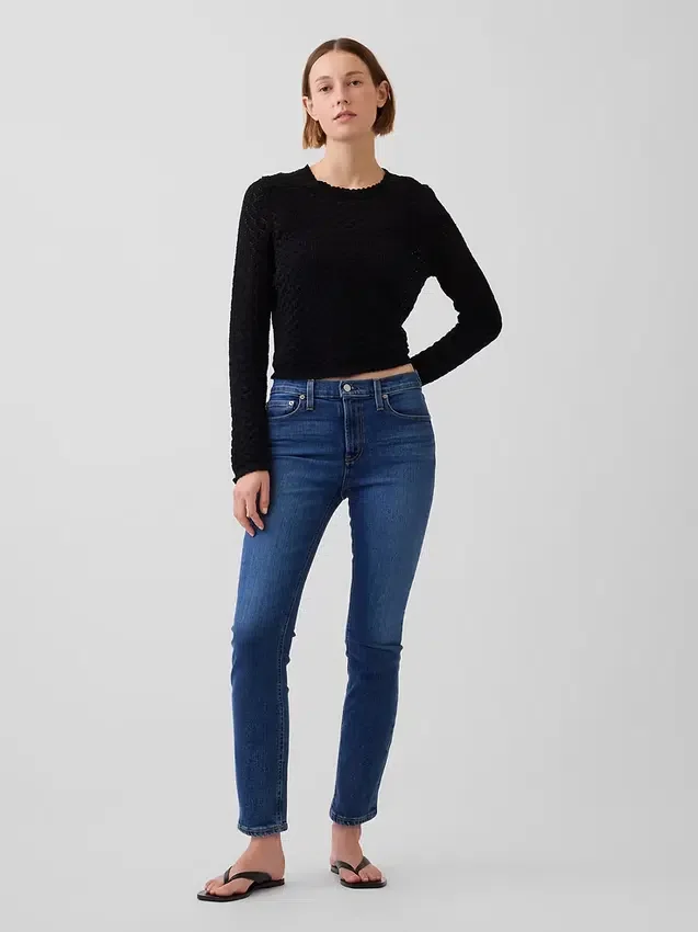 Jeans slim vintage a vita media