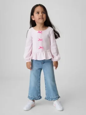 Jeans Stride con orlo a balze per neonato & bebè