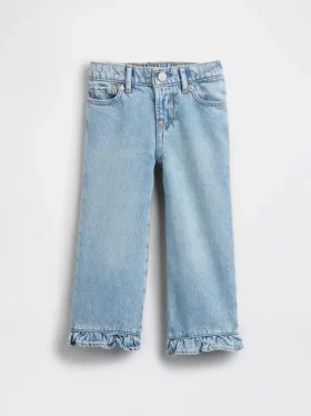 Jeans Stride con orlo a balze per neonato & bebè