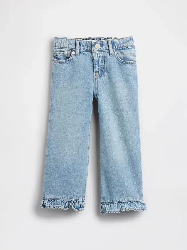 Jeans Stride con orlo a balze per neonato & bebè