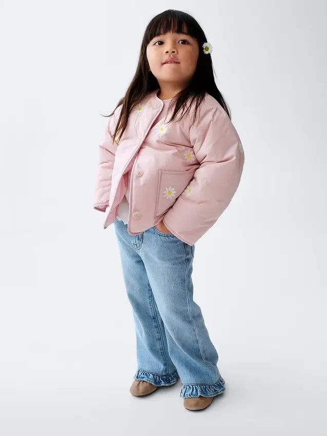 Jeans Stride con orlo a balze per neonato & bebè