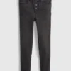 Jeggings a vita alta e effetto consumato per bambini