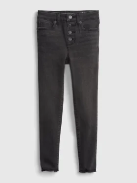 Jeggings a vita alta e effetto consumato per bambini