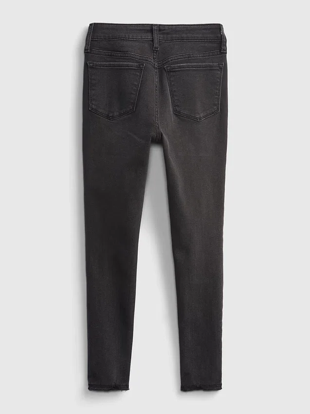 Jeggings a vita alta e effetto consumato per bambini