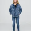 Jeggings a vita media senza chiusura per bambini