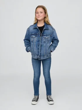 Jeggings a vita media senza chiusura per bambini