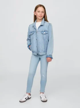 Jeggings a vita media senza chiusura per bambini