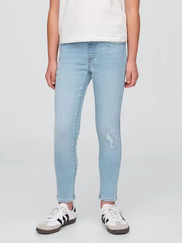 Jeggings a vita media senza chiusura per bambini