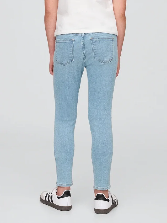 Jeggings a vita media senza chiusura per bambini