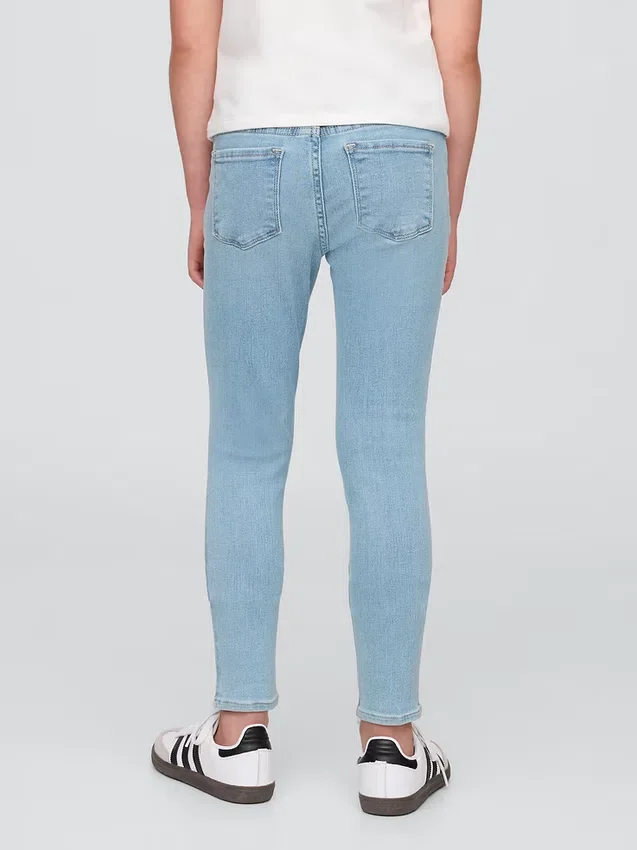 Jeggings a vita media senza chiusura per bambini