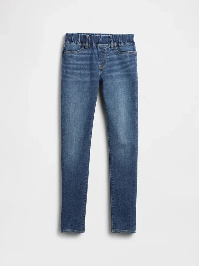 Jeggings a vita media senza chiusura per bambini