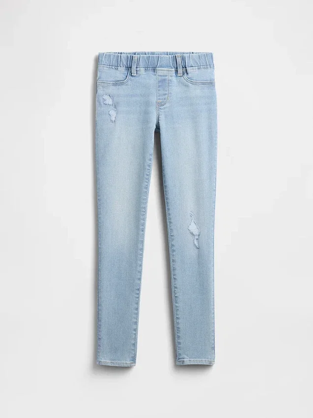 Jeggings a vita media senza chiusura per bambini