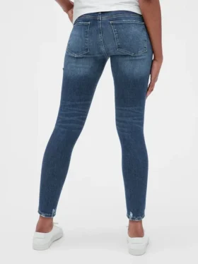 Jeggings premaman “Favorite” con pannello intero effetto consumato