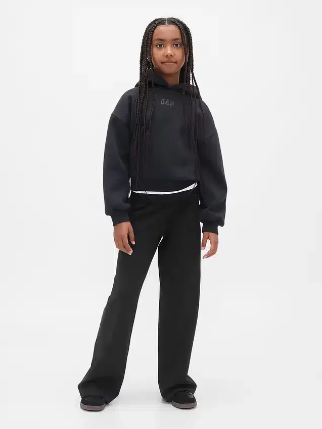 Leggings a gamba larga con orlo ripiegato per bambini