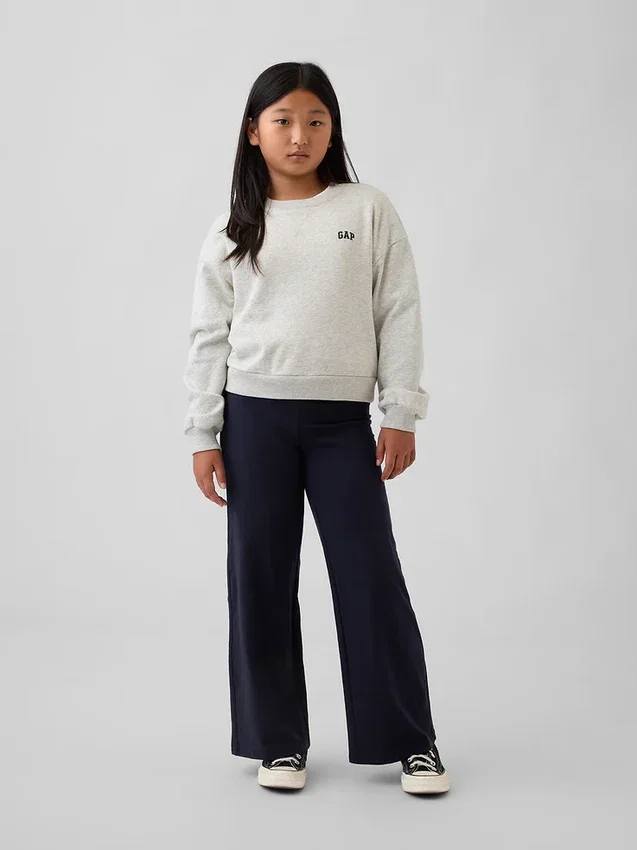 Leggings a gamba larga con orlo ripiegato per bambini