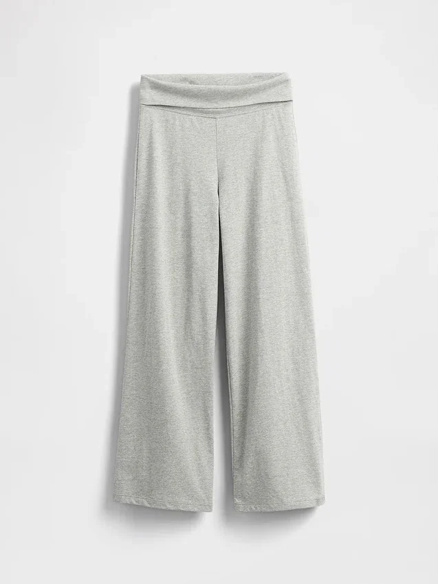 Leggings a gamba larga con orlo ripiegato per bambini