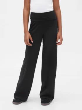 Leggings a gamba larga con orlo ripiegato per bambini