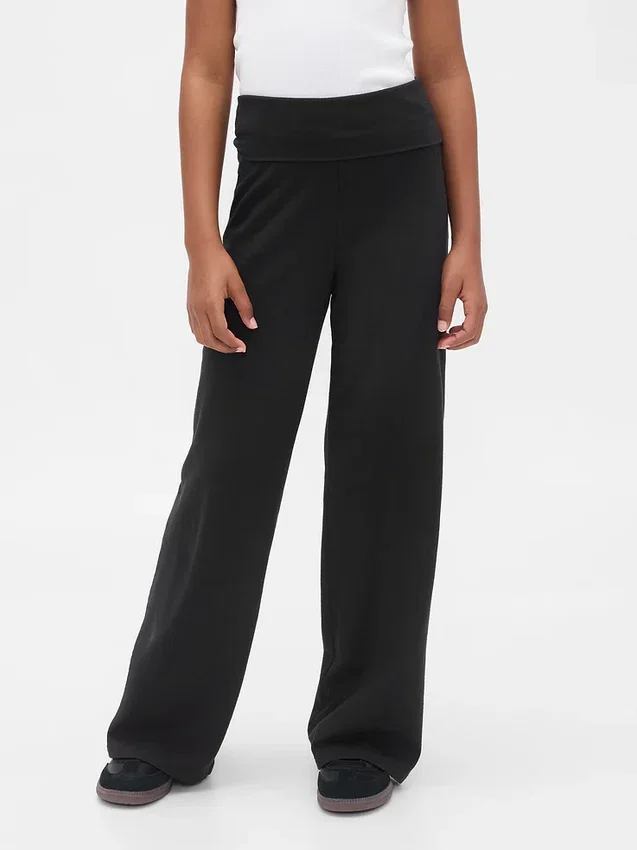 Leggings a gamba larga con orlo ripiegato per bambini