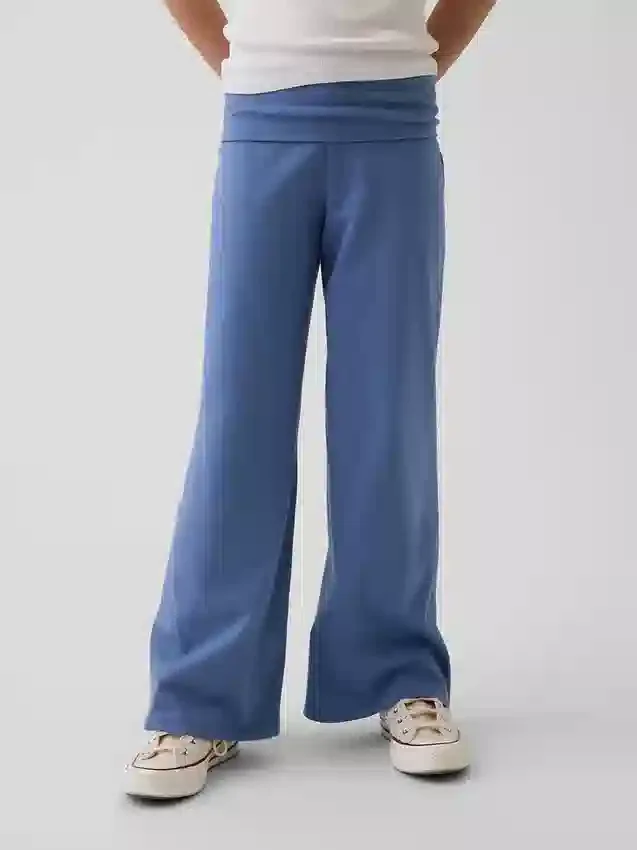 Leggings a gamba larga con orlo ripiegato per bambini