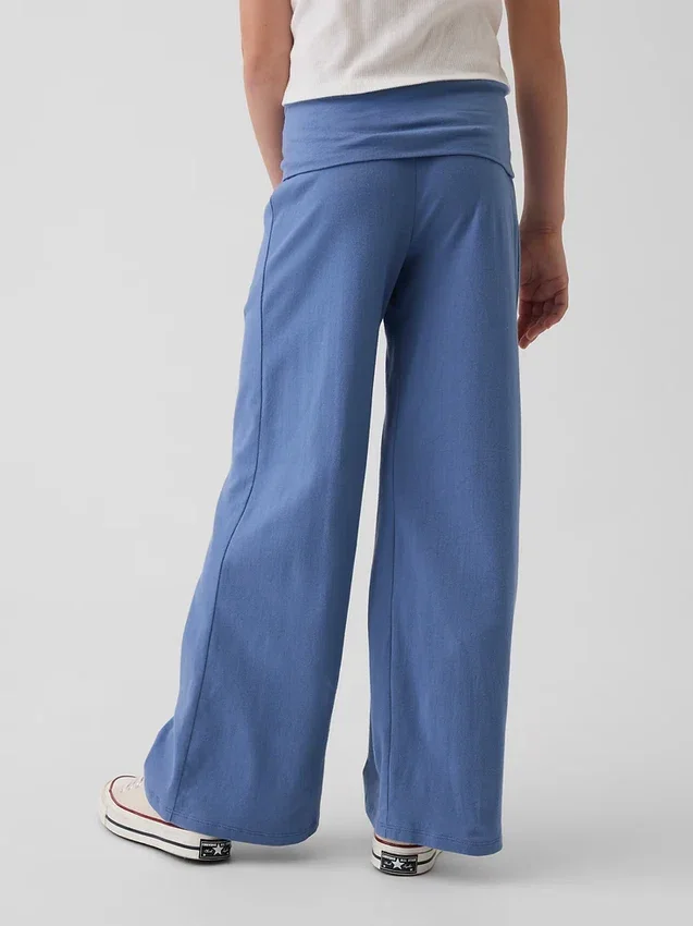 Leggings a gamba larga con orlo ripiegato per bambini