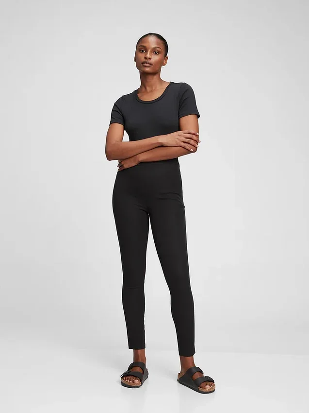Leggings a vita alta in tessuto bi-stretch