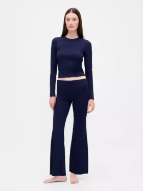Leggings da pigiama moderni con orlo ripiegato