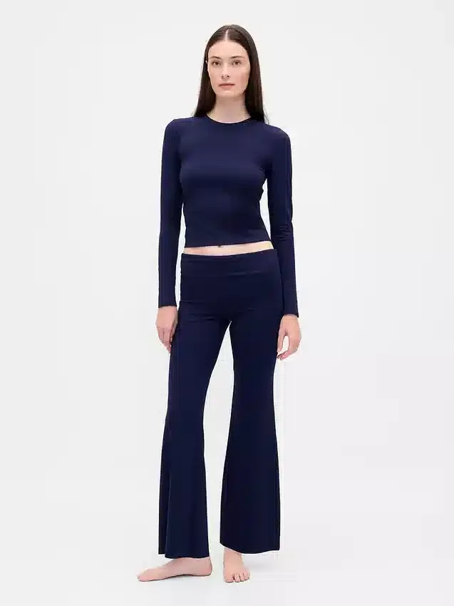 Leggings da pigiama moderni con orlo ripiegato