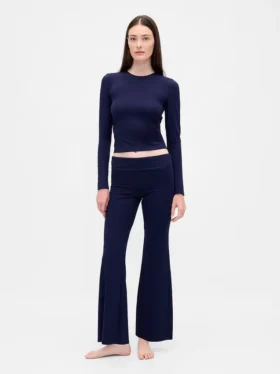 Leggings da pigiama moderni con orlo ripiegato