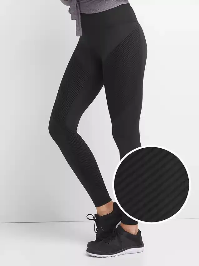 Leggings GapFit a vita alta con strisce testurizzate in tessuto Sculpt Compression