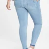 Leggings jeans premaman a pannello intero con effetto consumato