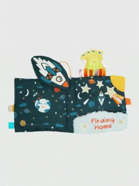 Libro morbido con attività e carta frusciante “Little Rocket Finds Home”