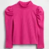 Maglia a collo alto a costine con maniche a sbuffo per Neonato & Bebè