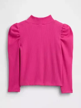 Maglia a collo alto a costine con maniche a sbuffo per Neonato & Bebè