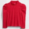 Maglia a collo alto a costine con maniche a sbuffo per Neonato & Bebè