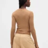Maglia Henley a coste trasparente