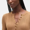 Maglia Henley a coste trasparente