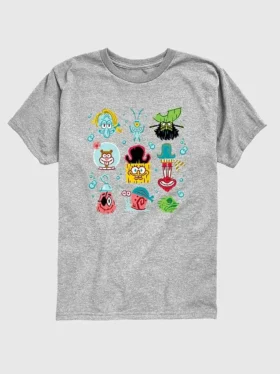 Maglietta a maniche corte per bambini “The SpongeBob Movie: Alla ricerca di Squarepants” con motivo a griglia in pantaloncini