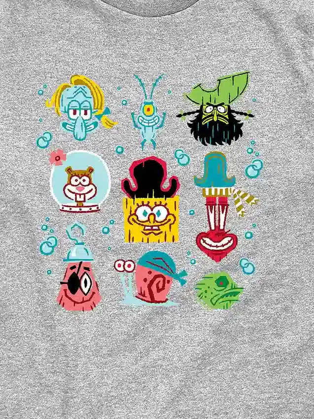 Maglietta a maniche corte per bambini “The SpongeBob Movie: Alla ricerca di Squarepants” con motivo a griglia in pantaloncini