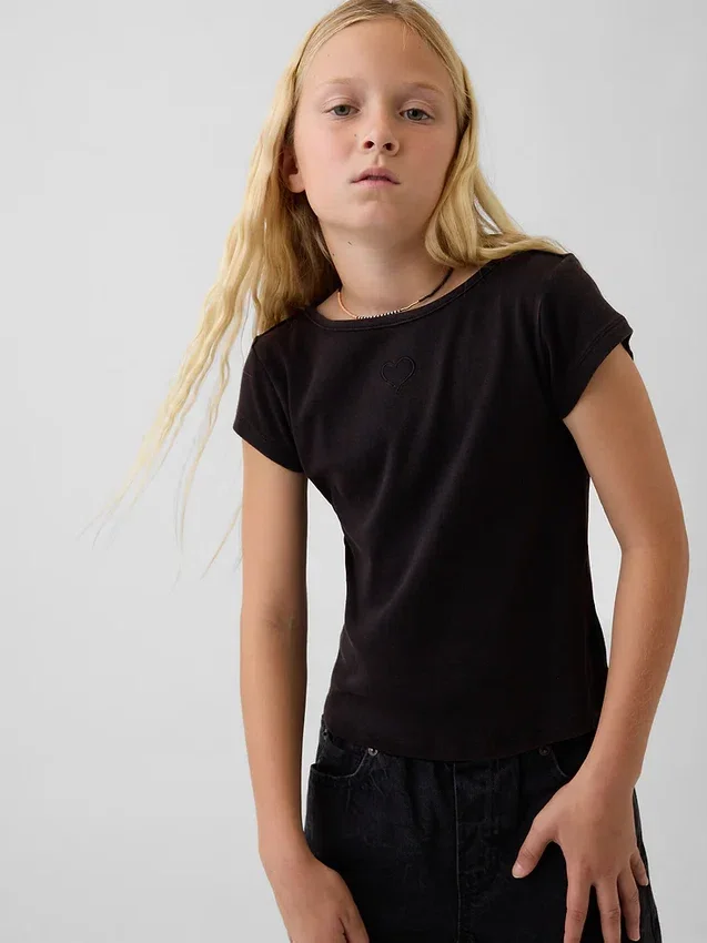 Maglietta aderente a maniche corte per bambini