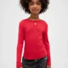 Maglietta aderente da bambino con scollo a goccia e fiocco
