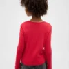 Maglietta aderente da bambino con scollo a goccia e fiocco