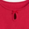 Maglietta aderente da bambino con scollo a goccia e fiocco