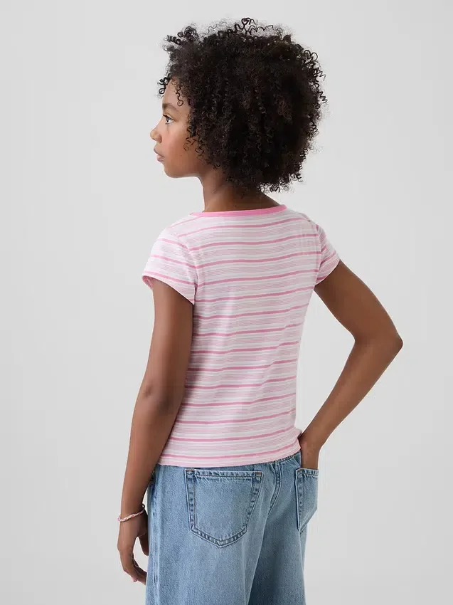 Maglietta aderente per bambini con maniche ad aletta