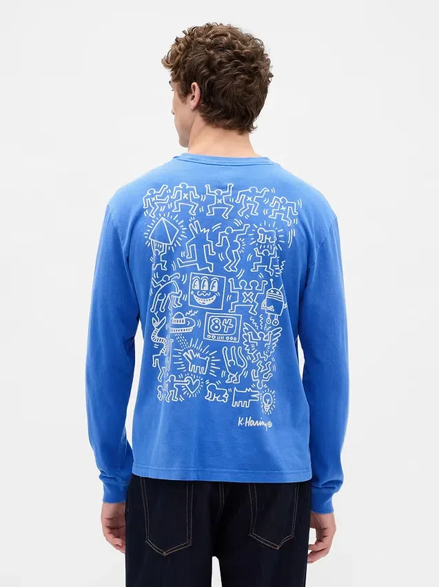 Maglietta ampia con grafica Keith Haring
