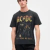 Maglietta con stampa Ac/Dc dal taglio comodo
