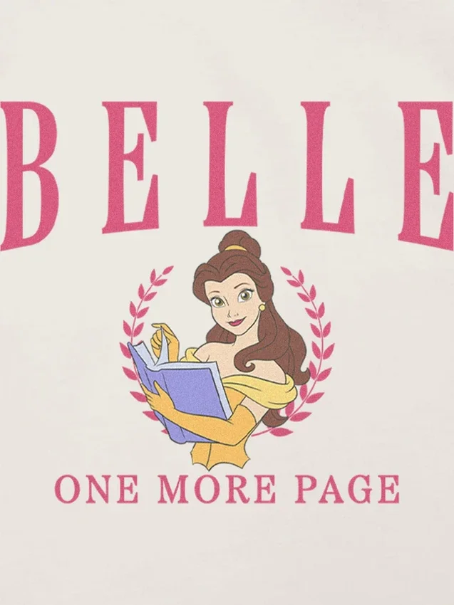 Maglietta con stampa "Belle" in stile universitario per bambini