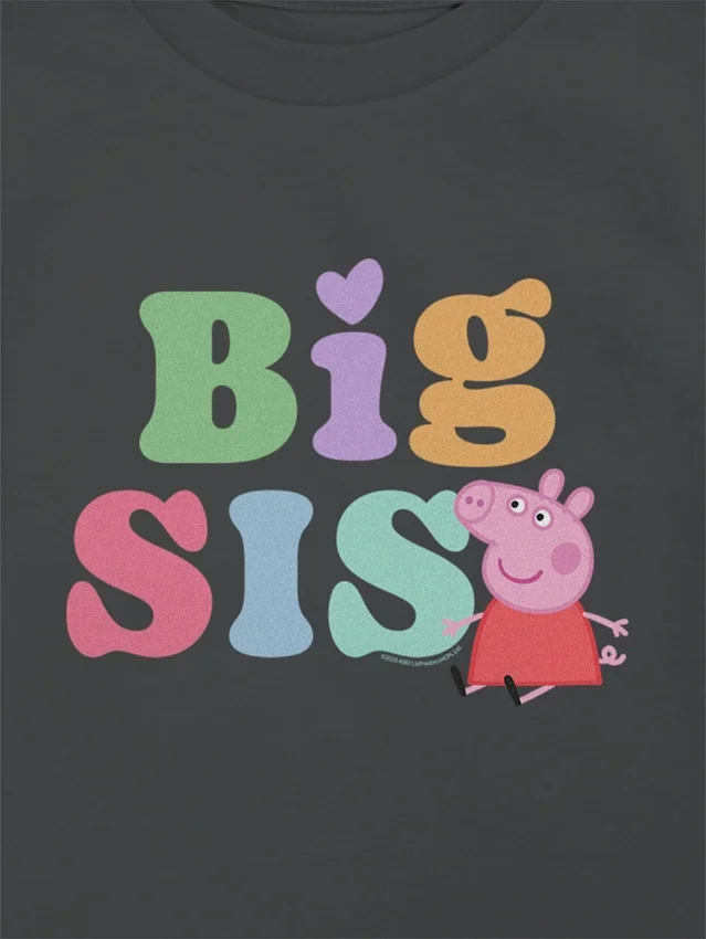 Maglietta con stampa "Big Sis" di Peppa Pig per bambini piccoli