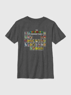 Maglietta con stampa della tavola periodica Nintendo per bambini